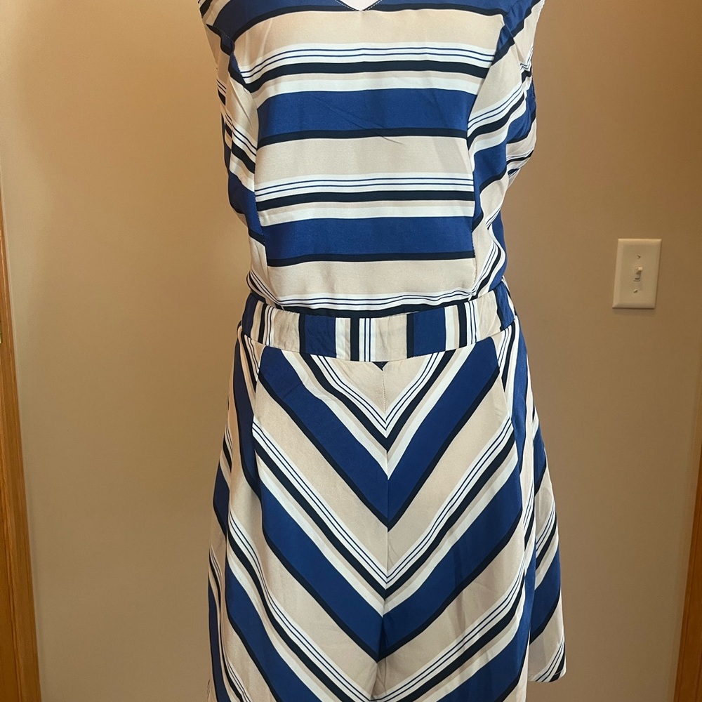 Angela plus - Striped Blue and White Jumpsuit short set